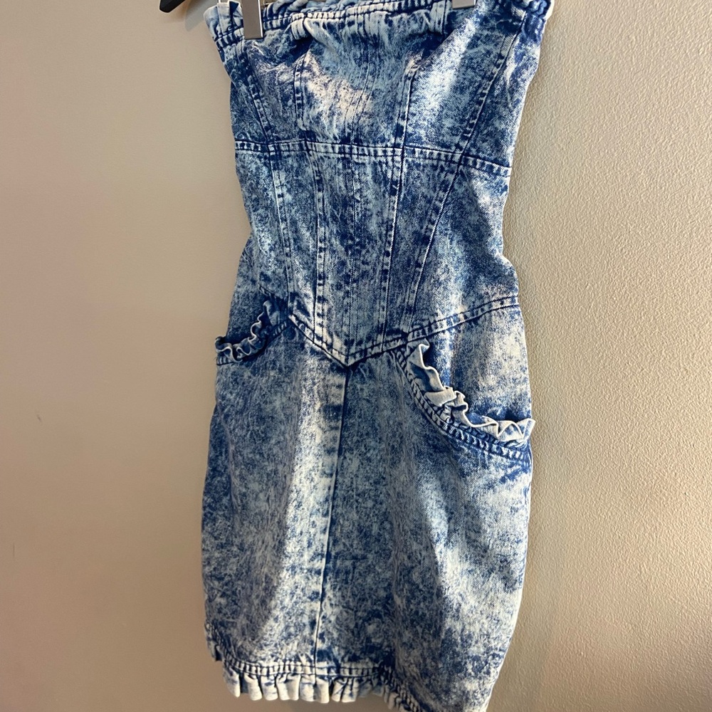 CONTEMPO CASUALS ACIDE WASH STRAPLESS VINTAGE ROMPER